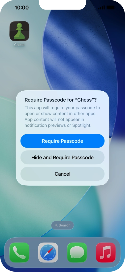 Press Require Passcode. Press Require Passcode.