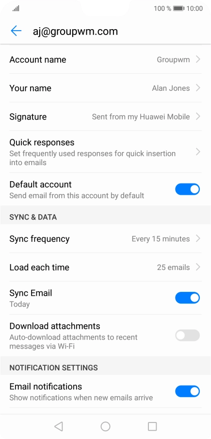 Press Account name and key in the required name. Press Account name and key in the required name.