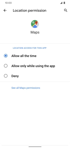 Press the required setting. Press the required setting.
