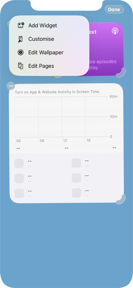 Press Add Widget. Press Add Widget.