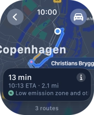 Press the transport type icon. Press the transport type icon.