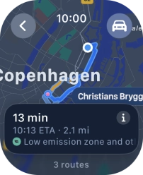 Press the transport type icon. Press the transport type icon.