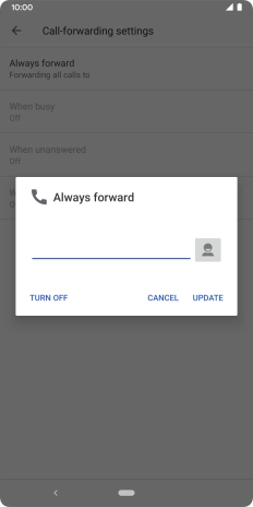 Press TURN OFF. Press TURN OFF.