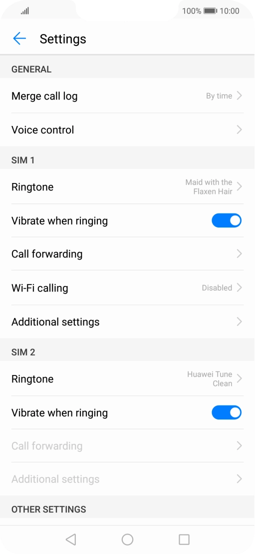 Press Additional settings. Press Additional settings.