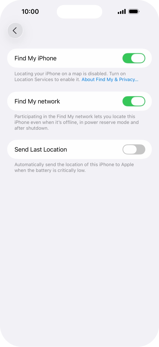 Press the indicator next to Press the indicator next to