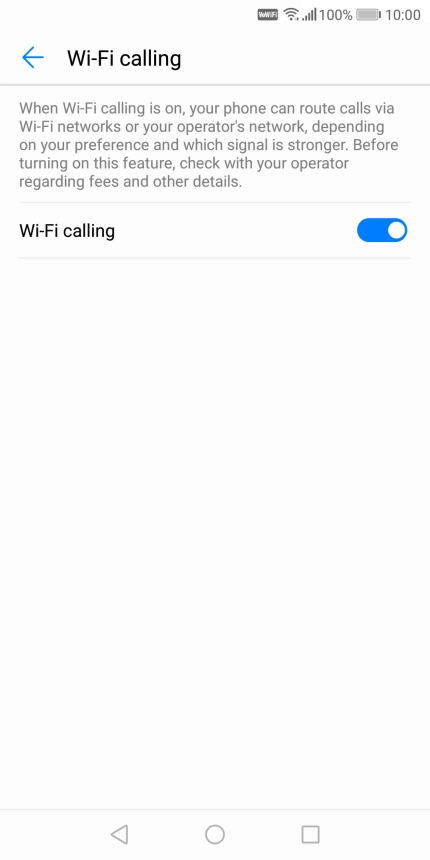 When Wi-Fi calling is active, the Wi-Fi calling icon is displayed. When Wi-Fi calling is active, the Wi-Fi calling icon is displayed.