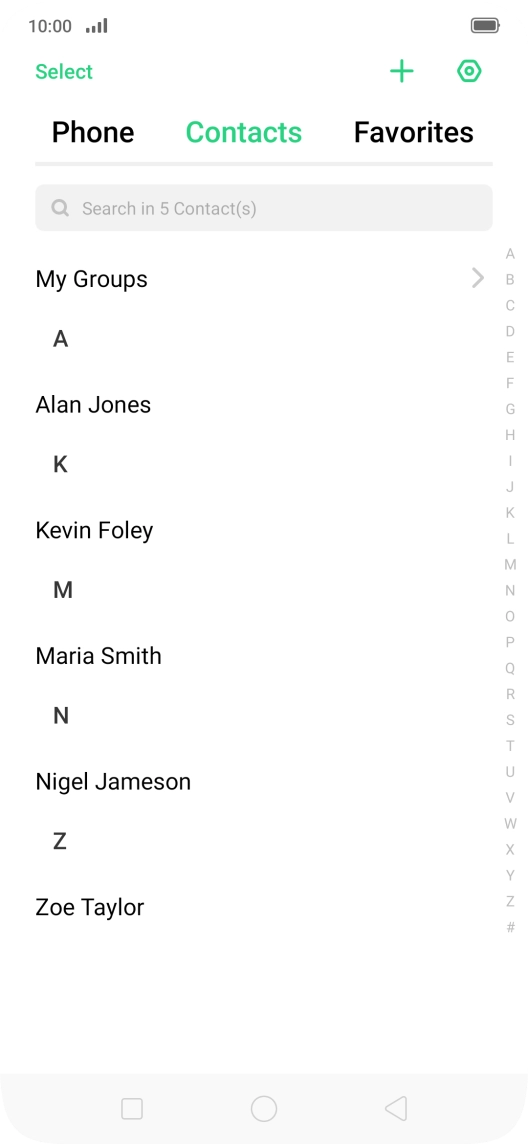 Press the new contact icon. Press the new contact icon.