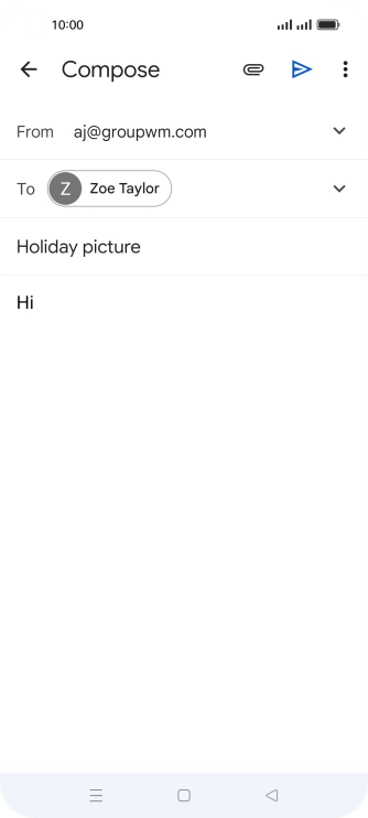 Press the attachment icon. Press the attachment icon.