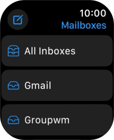 Press the required email account. Press the required email account.