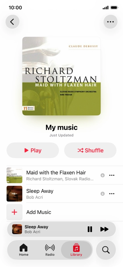 Press the song title. Press the song title.