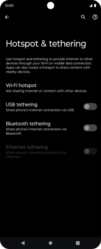 Press Wi-Fi hotspot. Press Wi-Fi hotspot.