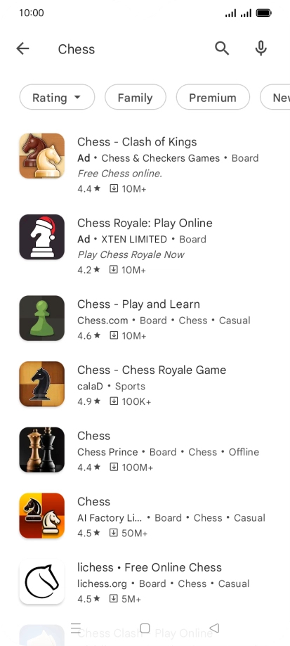 Press the required app. Press the required app.