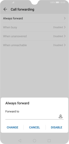 Press DISABLE. Press DISABLE.