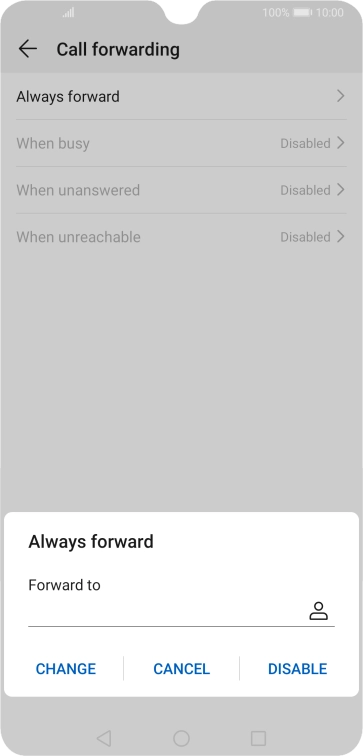 Press DISABLE. Press DISABLE.