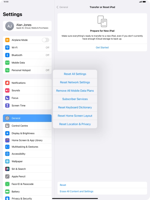 Press Reset All Settings. Press Reset All Settings.