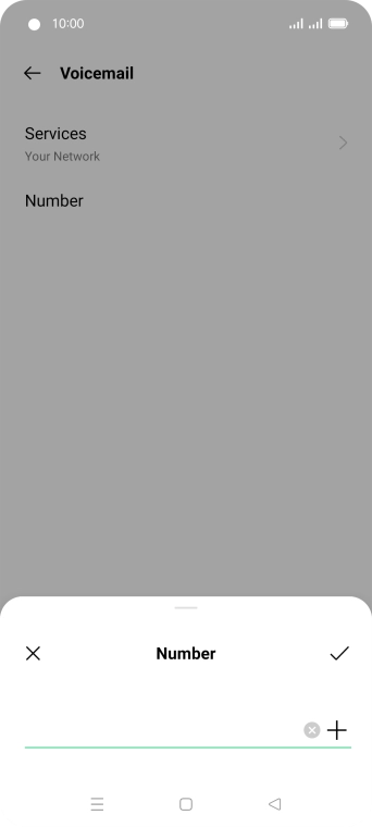 Key in +447953222222 and press the confirm icon. Key in +447953222222 and press the confirm icon.
