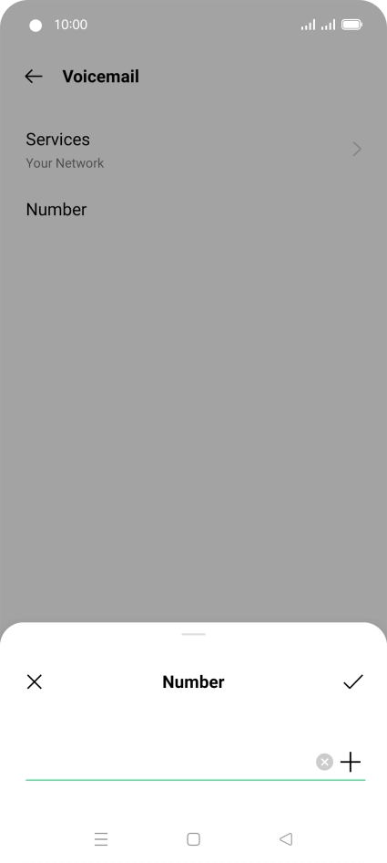Key in +447953222222 and press the confirm icon. Key in +447953222222 and press the confirm icon.
