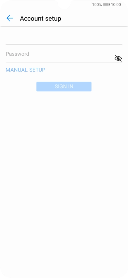 Press Password and key in the password for your email account. Press Password and key in the password for your email account.