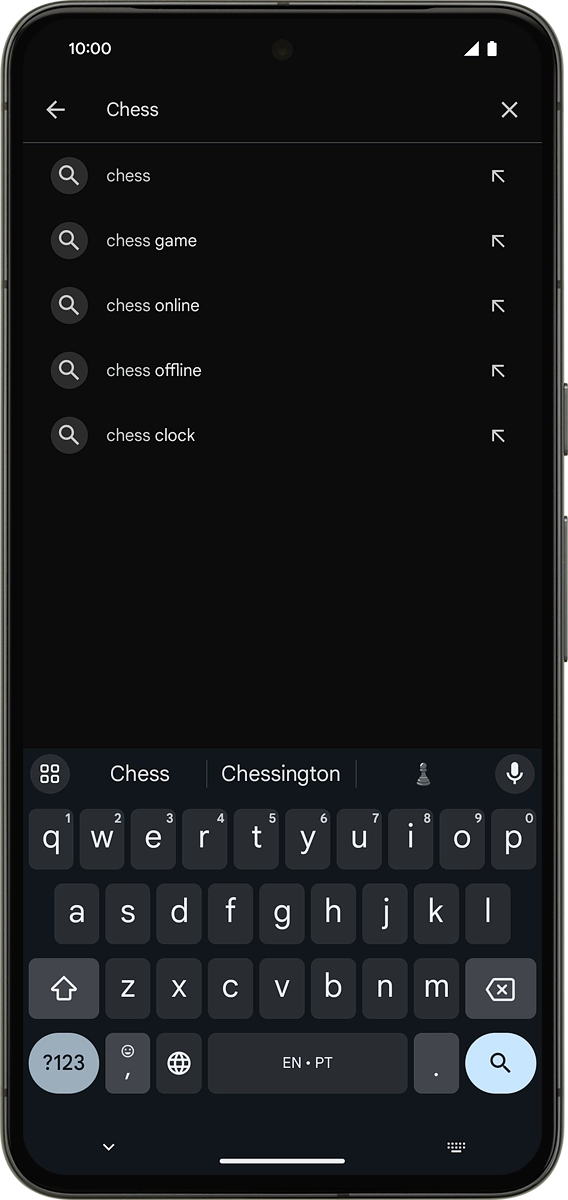 On your phone: Key in the name or subject of the required app and press the search icon. On your phone: Key in the name or subject of the required app and press the search icon.