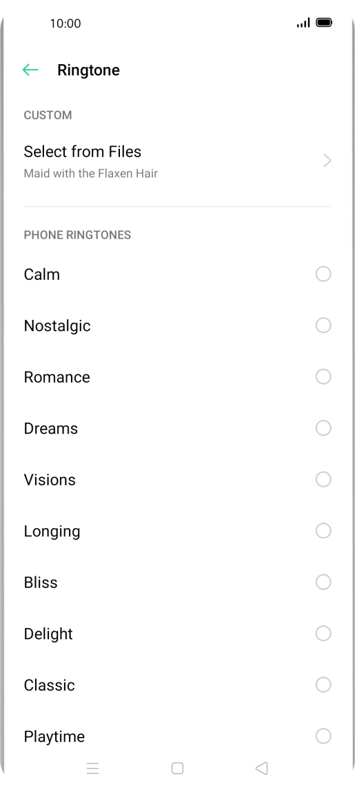 Once you've found a ring tone you like, press the Return key. Once you've found a ring tone you like, press the Return key.