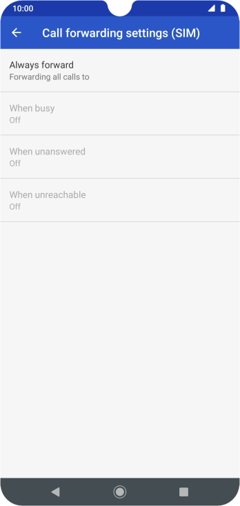Press the required divert type. Press the required divert type.