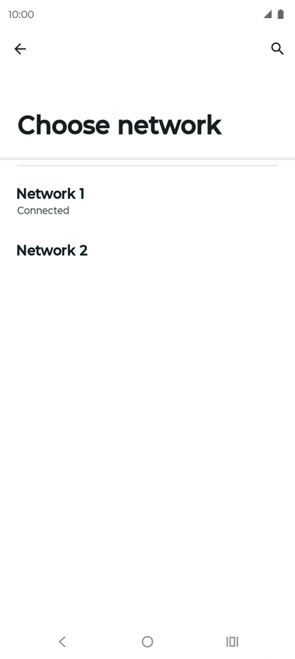 Press the required network. Press the required network.