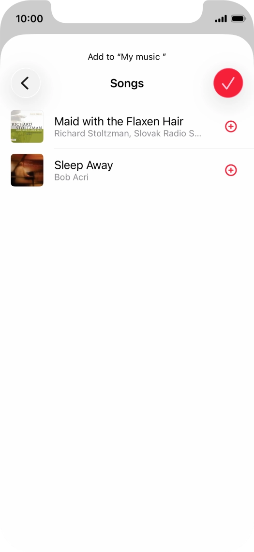 Go to the required category and press the add icon next to the required audio file. Go to the required category and press the add icon next to the required audio file.