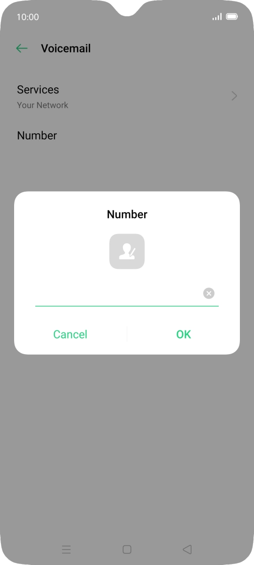 Key in +447953222222 and press OK. Key in +447953222222 and press OK.