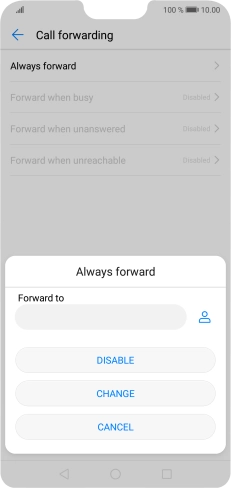 Press DISABLE. Press DISABLE.