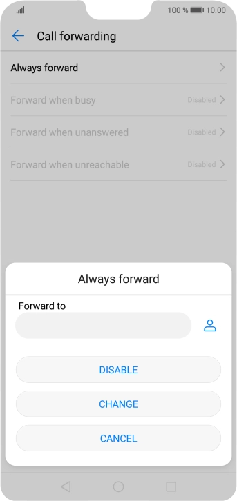 Press DISABLE. Press DISABLE.