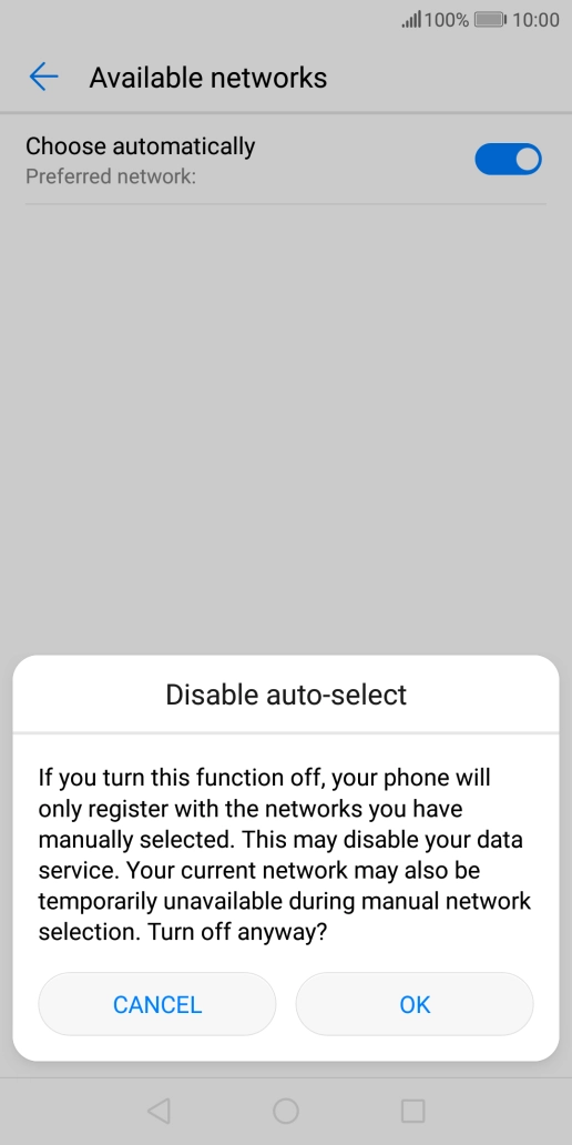 Press OK and your phone will search for networks. Press OK and your phone will search for networks.