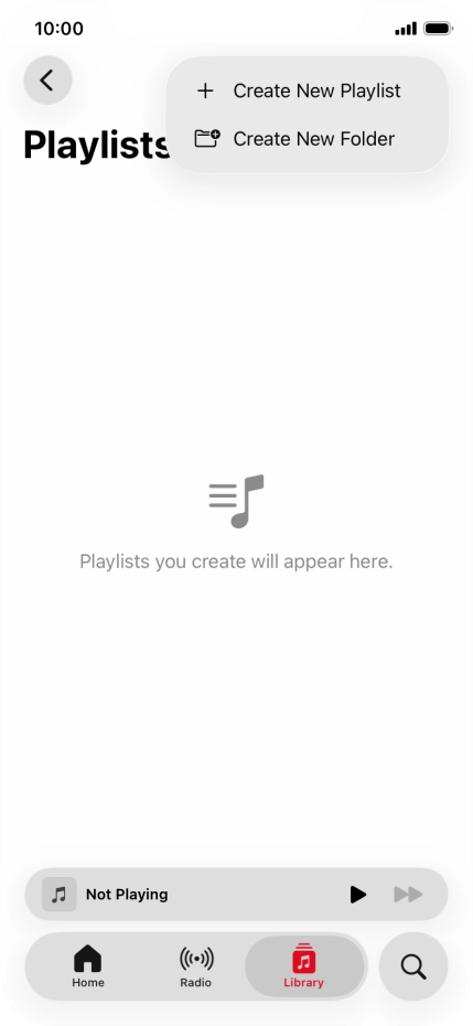 Press Create New Playlist. Press Create New Playlist.