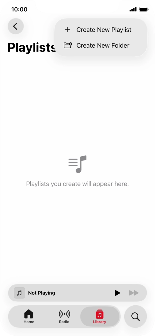 Press Create New Playlist. Press Create New Playlist.