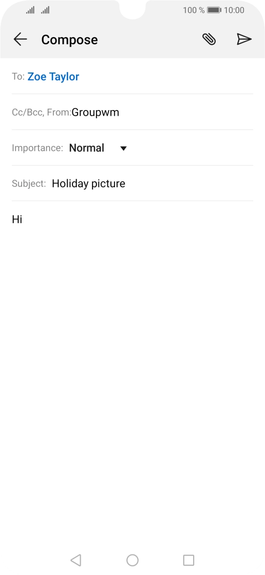 Press the attachment icon. Press the attachment icon.