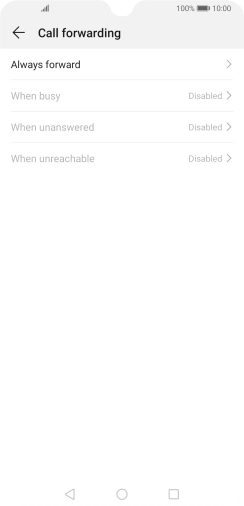 Press the required divert type. Press the required divert type.