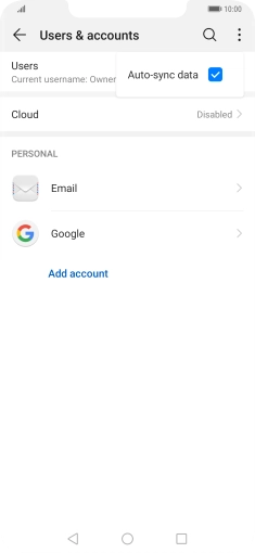 Press Auto-sync data to turn the function on or off. Press Auto-sync data to turn the function on or off.