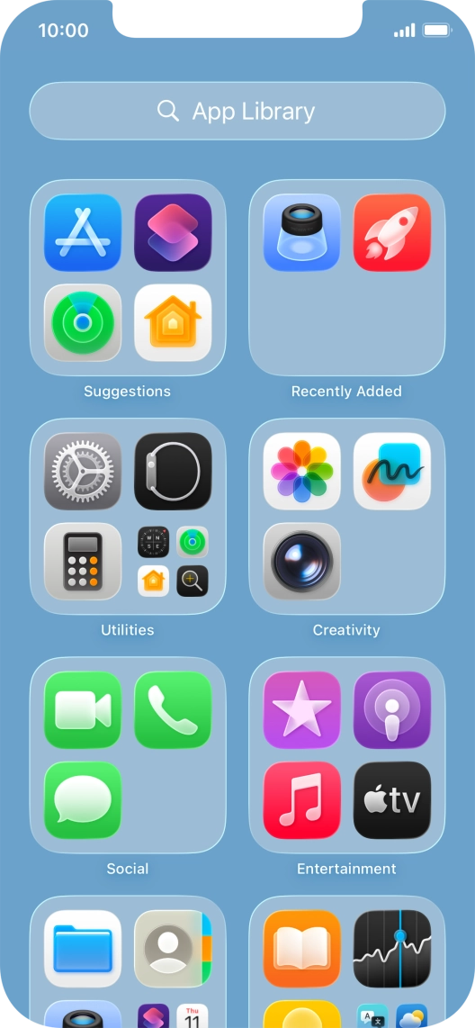 Press the required app. Press the required app.