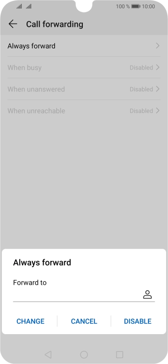 Press DISABLE. Press DISABLE.