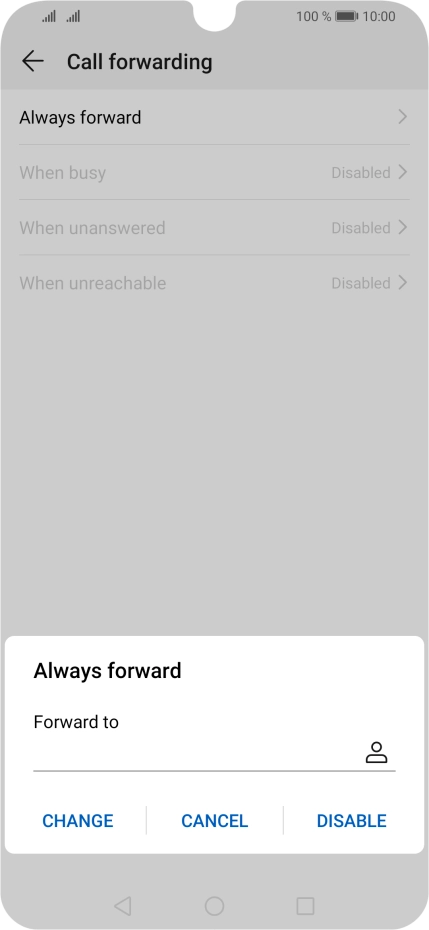 Press DISABLE. Press DISABLE.