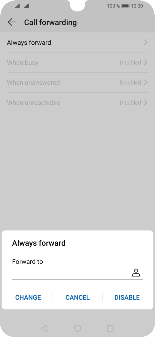 Press DISABLE. Press DISABLE.