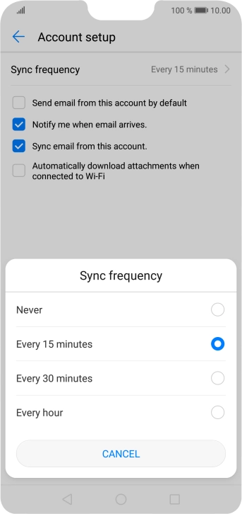 Press the required setting. Press the required setting.