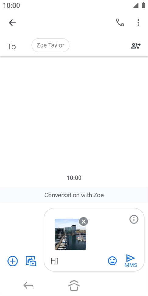Press the send icon when you've finished your MMS. Press the send icon when you've finished your MMS.