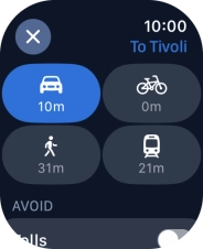 Press the required transport type. Press the required transport type.