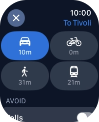 Press the required transport type. Press the required transport type.