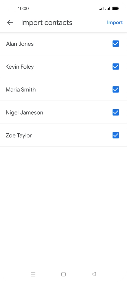 Press the fields next to the required contacts. Press the fields next to the required contacts.