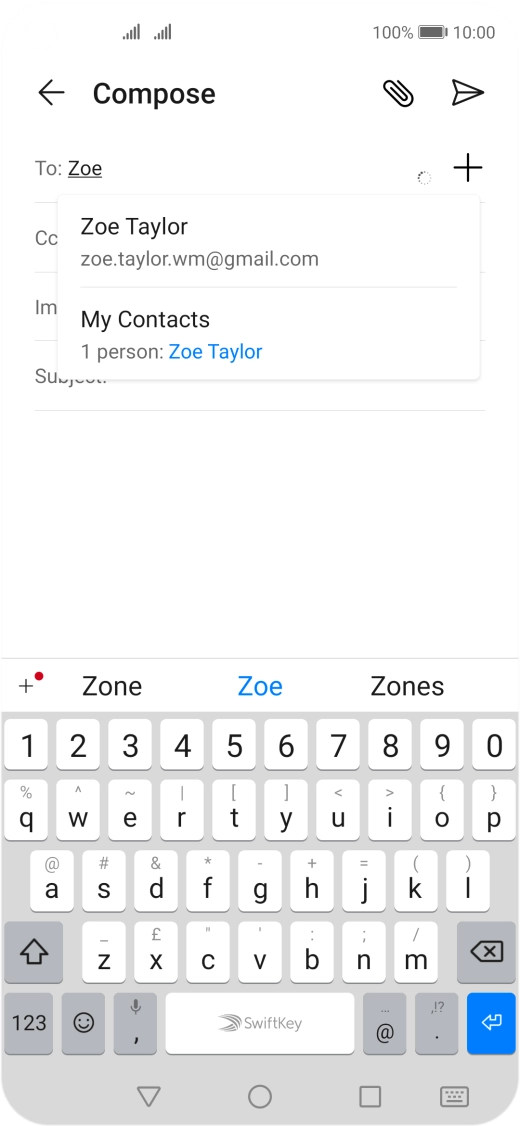 Press the required contact. Press the required contact.