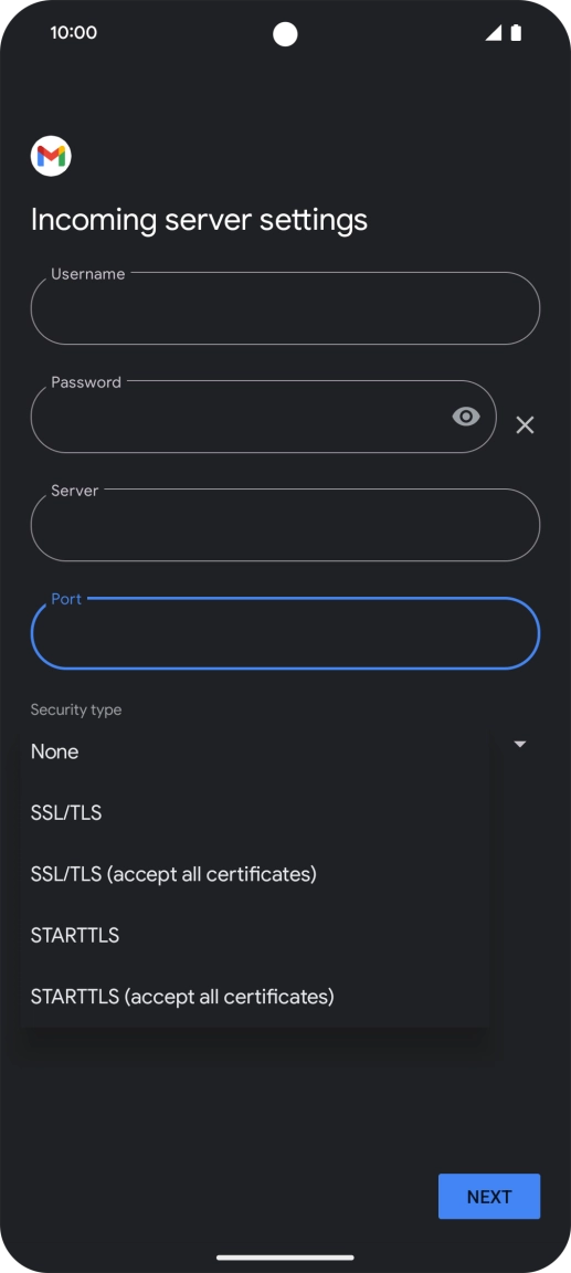 Press SSL/TLS. Press SSL/TLS.