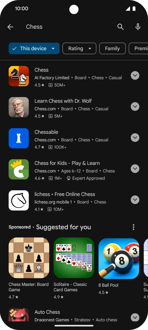 Press the required app. Press the required app.