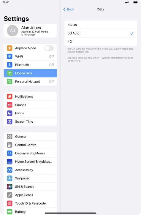 Press the required network mode. Press the required network mode.