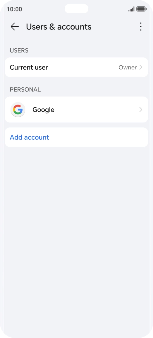 Press Add account. Press Add account.